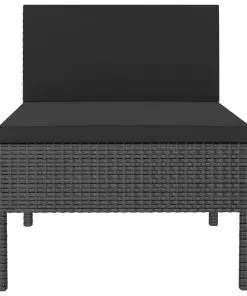 vidaXL Garden Chairs 3 pcs with Cushions Poly Rattan Black