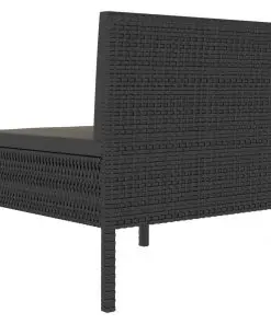 vidaXL Garden Chairs 3 pcs with Cushions Poly Rattan Black