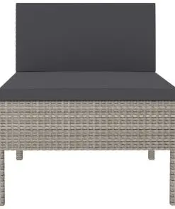 vidaXL Garden Chairs 3 pcs with Cushions Poly Rattan Grey