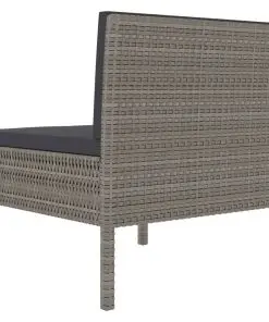 vidaXL Garden Chairs 3 pcs with Cushions Poly Rattan Grey