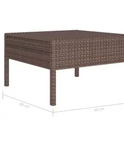 vidaXL 2 Piece Garden Lounge Set with Cushions Poly Rattan Brown