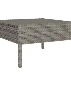 vidaXL 2 Piece Garden Lounge Set with Cushions Poly Rattan Grey