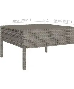 vidaXL 2 Piece Garden Lounge Set with Cushions Poly Rattan Grey