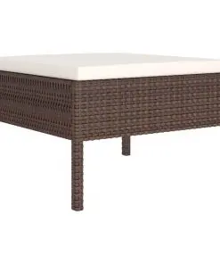 vidaXL 2 Piece Garden Lounge Set with Cushions Poly Rattan Brown