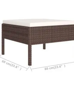 vidaXL 2 Piece Garden Lounge Set with Cushions Poly Rattan Brown