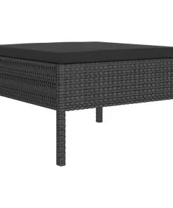 vidaXL 2 Piece Garden Lounge Set with Cushions Poly Rattan Black