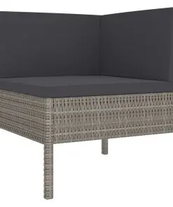 vidaXL 2 Piece Garden Lounge Set with Cushions Poly Rattan Grey