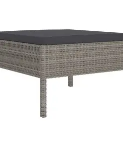 vidaXL 2 Piece Garden Lounge Set with Cushions Poly Rattan Grey
