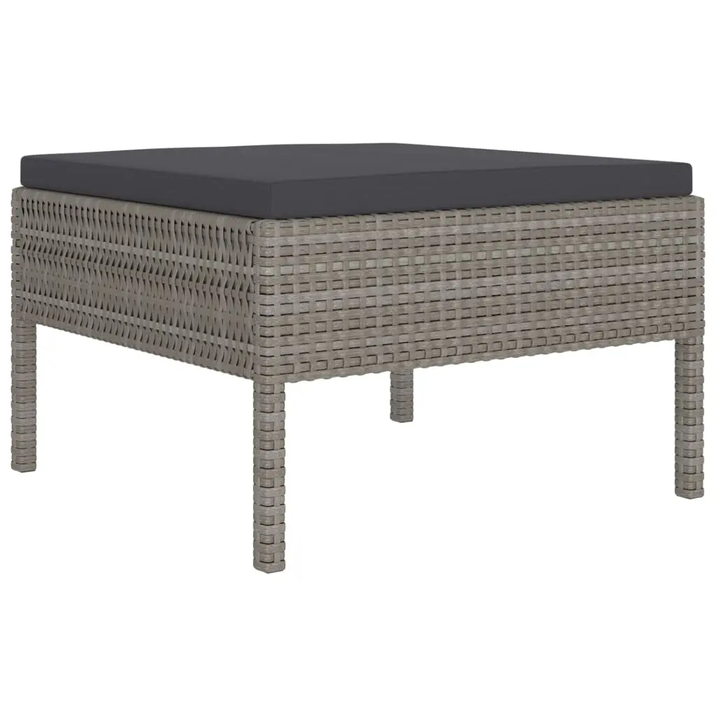 vidaXL 2 Piece Garden Lounge Set with Cushions Poly Rattan Grey