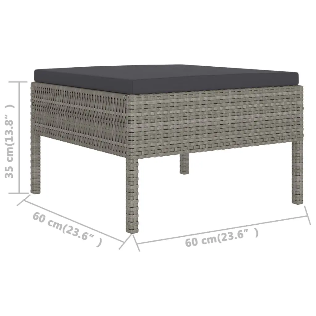 vidaXL 2 Piece Garden Lounge Set with Cushions Poly Rattan Grey