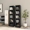 vidaXL CD Cabinets 2 pcs Black 21x16x93.5 cm Chipboard
