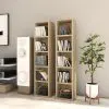 vidaXL CD Cabinets 2 pcs Sonoma Oak 21x16x93.5 cm Chipboard vidaXL CD Cabinets 2 pcs Sonoma Oak 21x16x93.5 cm Chipboard