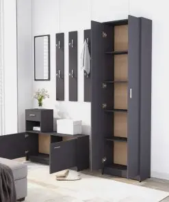 vidaXL Hallway Furniture Set Grey Chipboard