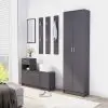 vidaXL Hallway Furniture Set Grey Chipboard