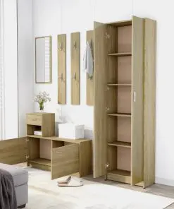 vidaXL Hallway Furniture Set Sonoma Oak Chipboard