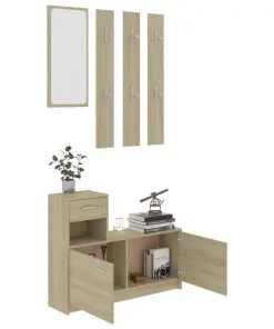 vidaXL Hallway Furniture Set Sonoma Oak Chipboard