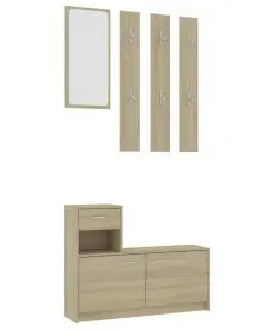 vidaXL Hallway Furniture Set Sonoma Oak Chipboard