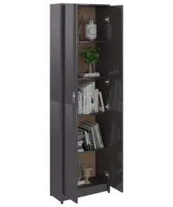 vidaXL Hallway Furniture Set High Gloss Grey Chipboard