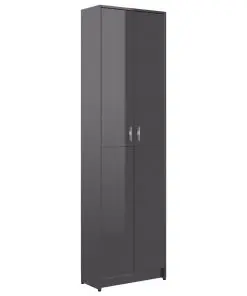 vidaXL Hallway Furniture Set High Gloss Grey Chipboard