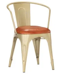 vidaXL Dining Chairs 4 pcs Brown Real Leather