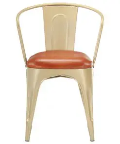 vidaXL Dining Chairs 4 pcs Brown Real Leather