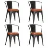 vidaXL Dining Chairs 4 pcs Brown Real Leather vidaXL Dining Chairs 4 pcs Brown Real Leather