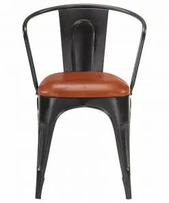 vidaXL Dining Chairs 4 pcs Brown Real Leather