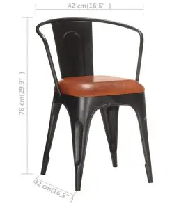vidaXL Dining Chairs 4 pcs Brown Real Leather