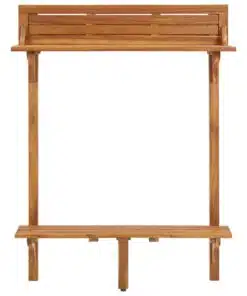 vidaXL Balcony Bar Table 90x37x122,5 cm Solid Acacia Wood