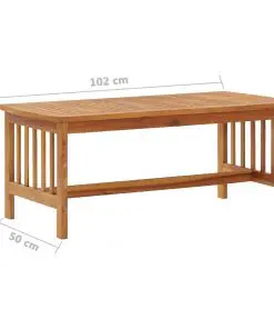 vidaXL Coffee Table 102x50x43 cm Solid Acacia Wood