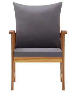 vidaXL Garden Chairs with Cushions 2 pcs Solid Acacia Wood
