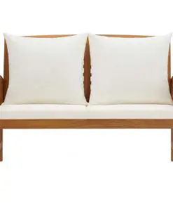 vidaXL Garden Bench with Cushions 119 cm Solid Acacia Wood