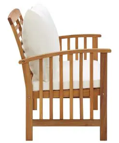 vidaXL Garden Bench with Cushions 119 cm Solid Acacia Wood