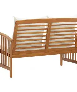 vidaXL Garden Bench with Cushions 119 cm Solid Acacia Wood