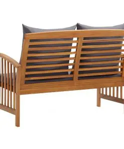 vidaXL Garden Bench with Cushions 119 cm Solid Acacia Wood