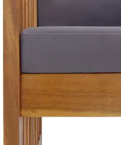vidaXL Garden Bench with Cushions 119 cm Solid Acacia Wood