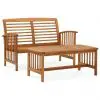 vidaXL 2 Piece Garden Lounge Set Solid Acacia Wood