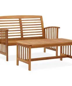 vidaXL 2 Piece Garden Lounge Set Solid Acacia Wood