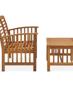 vidaXL 2 Piece Garden Lounge Set Solid Acacia Wood