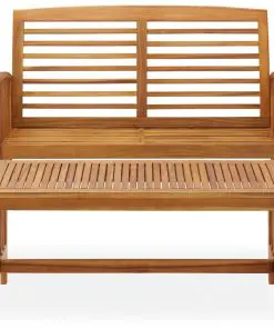 vidaXL 2 Piece Garden Lounge Set Solid Acacia Wood