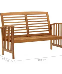 vidaXL 2 Piece Garden Lounge Set Solid Acacia Wood