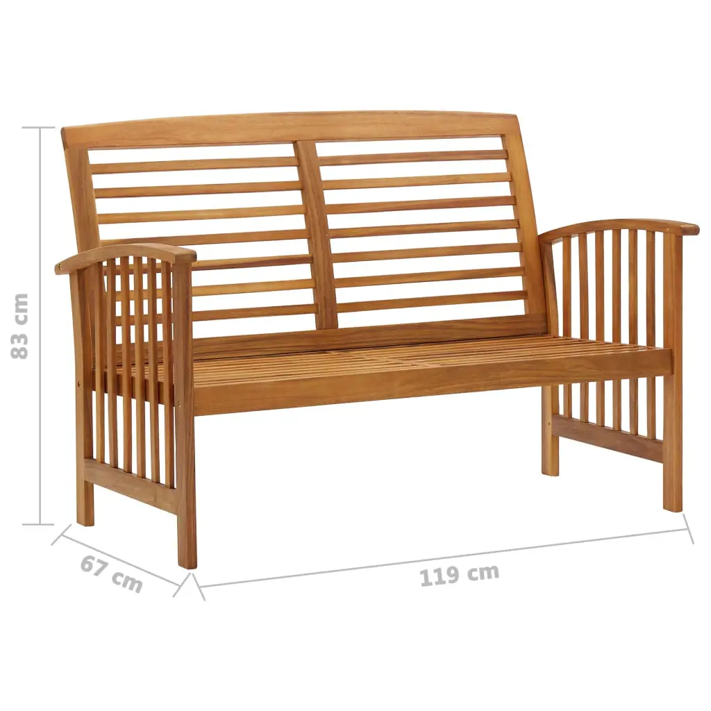 vidaXL 2 Piece Garden Lounge Set Solid Acacia Wood
