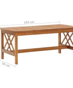 vidaXL Coffee Table 102x50x43 cm Solid Acacia Wood