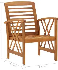 vidaXL Garden Chairs 2 pcs Solid Acacia Wood