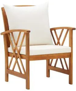 vidaXL Garden Chairs with Cushions 2 pcs Solid Acacia Wood