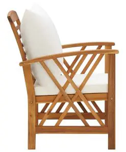 vidaXL Garden Chairs with Cushions 2 pcs Solid Acacia Wood
