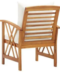 vidaXL Garden Chairs with Cushions 2 pcs Solid Acacia Wood