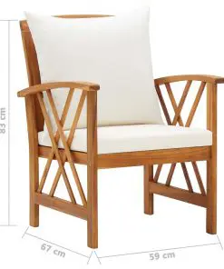 vidaXL Garden Chairs with Cushions 2 pcs Solid Acacia Wood