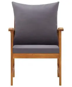 vidaXL Garden Chairs with Cushions 2 pcs Solid Acacia Wood
