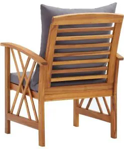 vidaXL Garden Chairs with Cushions 2 pcs Solid Acacia Wood